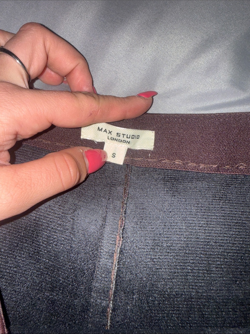 Max Studio Faux Leather Mini Skirt in Wine - Picture 4 of 8